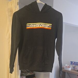 Santa Cruz Skateboards Black Hoodie with Multicolor Logo